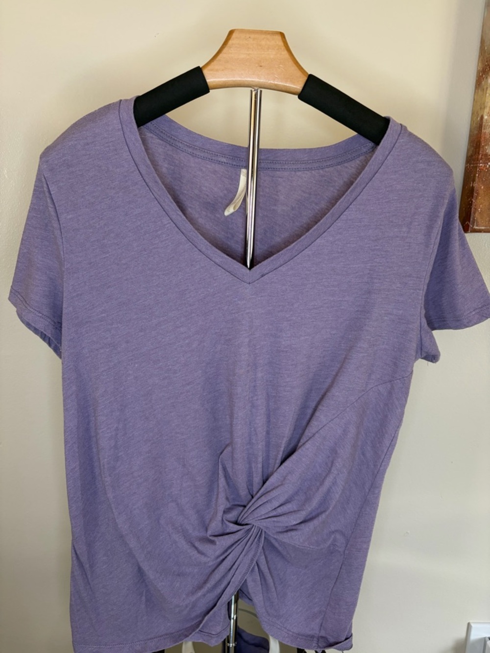 Altar'd State Lavender V-Neck Twist Front Tee